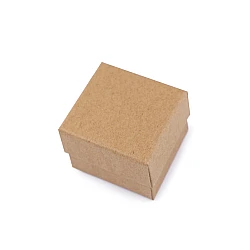 Gift box 5x5 cm for jewellery - Natural brown (2 Pieces)