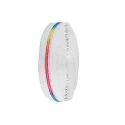 Continuous nylon rainbow zipper no 5 - White (1 Meter)