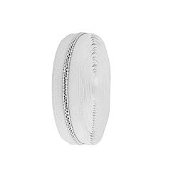 Continuous nylon zipper no 5, metalic - White (1 Meter)