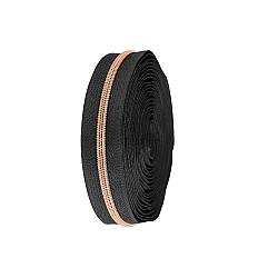 Continuous nylon zipper no 5, metalic - Black (1 Meter)