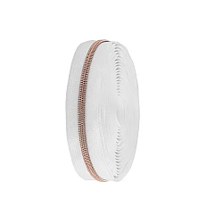 Continuous nylon zipper no 5, metalic - White (1 Meter)