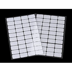 Hook and loop self adhesive rectangles 15x25 mm - White (1 Card)