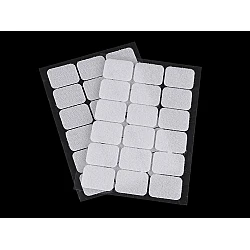 Hook and loop self adhesive rectangles 25x32 mm - White (1 Card)