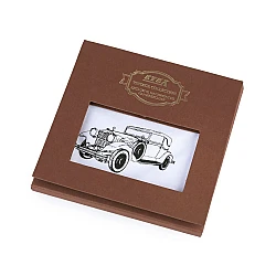 Men's handkerchief in gift box - bike, car, motorbike - White (1 Piece)