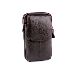 Men's leather case / wallet for belt for mobile phone 10.5x17 cm - Brown (1 Piece)