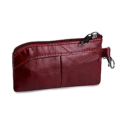 Keychain / small coin case, leather 7x13 cm - Bordeaux (1 Piece)