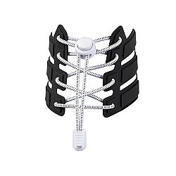Reflective elastic no-tie laces, length 120 cm - White (1 Pair)