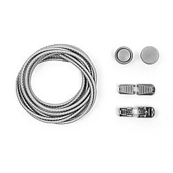 Reflective elastic no-tie laces, length 120 cm - Grey (1 Pair)