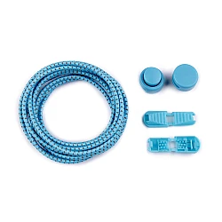Reflective elastic no-tie laces, length 120 cm - Blue light (1 Pair)