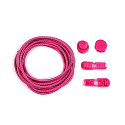 Reflective elastic no-tie laces, length 120 cm - Pink (1 Pair)