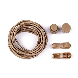 Reflective elastic no-tie laces, length 120 cm - Beige (1 Pair)