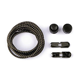 Reflective elastic no-tie laces, length 120 cm - Green khaki (1 Pair)