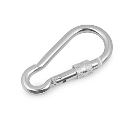 Alloy keyring carabiner / snap hook safety clip - Nickel (1 Piece)