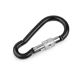 Alloy keyring carabiner / snap hook safety clip - Black (1 Piece)