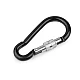Alloy keyring carabiner / snap hook safety clip - Black (10 Pieces)