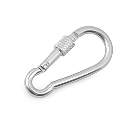 Alloy keyring carabiner / snap hook safety clip - Nickel (1 Piece)