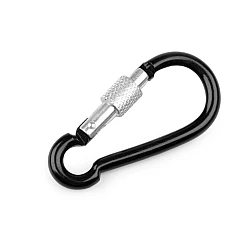 Alloy keyring carabiner / snap hook safety clip - Black varnish (10 Pieces)