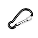 Alloy keyring carabiner / snap hook safety clip - Black varnish (10 Pieces)