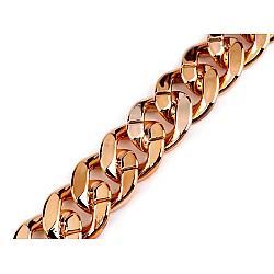 Plastic chain for decoration clothes and accessories, width 34 mm - Pink gold (1 Meter)