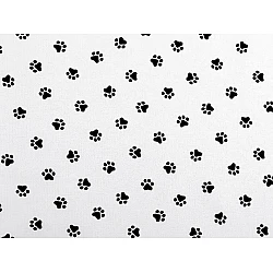 Cotton fabric / canvas - paws - White (1 Meter)