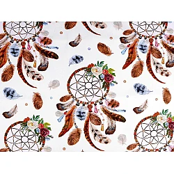 Cotton fabric / canvas - dreamcatcher - White (1 Meter)
