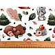 Cotton fabric / canvas forest animals - White (1 Meter)
