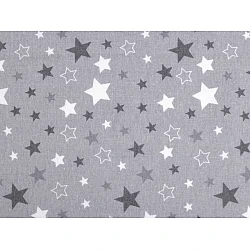 Cotton flannel fabric, stars - Grey (1 Meter)
