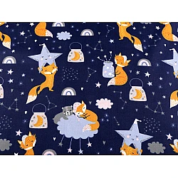 Cotton fabric / canvas fox - Blue dark (1 Meter)