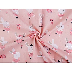 Cotton fabric / canvas rabbit - Powder (1 Meter)
