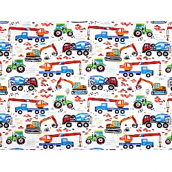 Cotton fabric / canvas trucks - White (1 Meter)