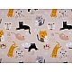 Cotton fabric / canvas cats - Lightbeige (1 Meter)