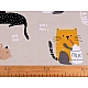 Cotton fabric / canvas cats - Lightbeige (1 Meter)
