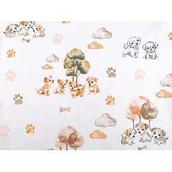 Cotton fabric / canvas, doggy - White (1 Meter)