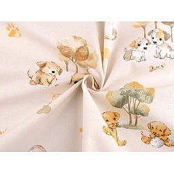 Cotton fabric / canvas, doggy - Lightbeige (1 Meter)