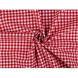 Checkered 100% cotton canvas fabric - Red (1 Meter)