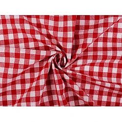 Checkered 100% cotton canvas fabric - Red (1 Meter)