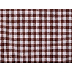 Checkered 100% cotton canvas fabric - Brown (1 Meter)