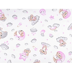Cotton fabric / canvas, koala bear - White (1 Meter)