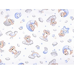 Cotton fabric / canvas, koala bear - White (1 Meter)