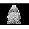 Christmas gift bag snowflakes 10x15 cm organza - White (10 Pieces)