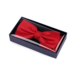 Bow tie and pocket handkerchief set - Red (1 Box)