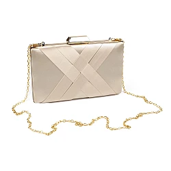 Clutch purse / evening bag - satin - Cream (1 Piece)
