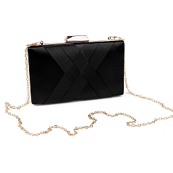 Clutch purse / evening bag - satin - Black (1 Piece)