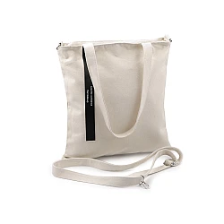 Cotton crossbody bag 33x38 cm - Ecru light (1 Piece)
