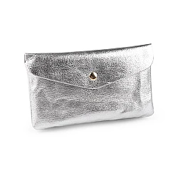Metallic wallet 9x16 cm - Silver (1 Piece)