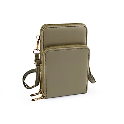 Crossbody bag with mobile phone pocket  11.5x18 cm - Grey-green (1 Piece)