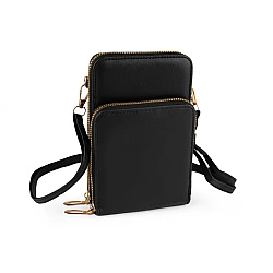 Crossbody bag with mobile phone pocket  11.5x18 cm - Black (1 Piece)