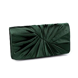 Clutch purse / evening bag - satin - Dark green (1 Piece)