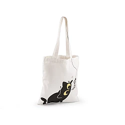 Cotton tote bag cat 34x39 cm - White (1 Piece)