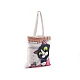 Cotton tote bag cat 34x40 cm - Azure blue (1 Piece)